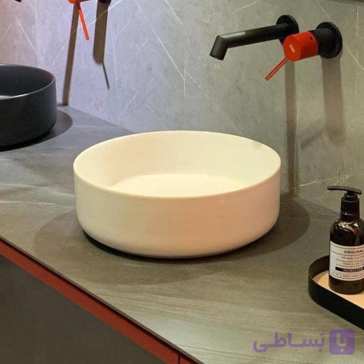 کاسه روشویی لوکس سفید نقره ای مدل A69