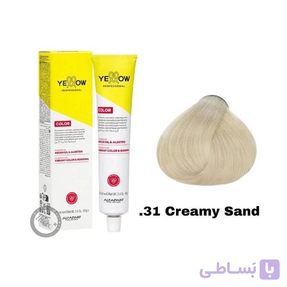 آلفا پرف یلو ALFAPARF YELLOW PROFESSIONAL رنگ مو شماره 31. تونر شنی کرمی 100 میل