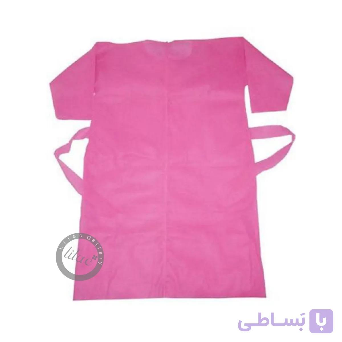 گان یکبار مصرف آرایشگاهی تکی صورتی