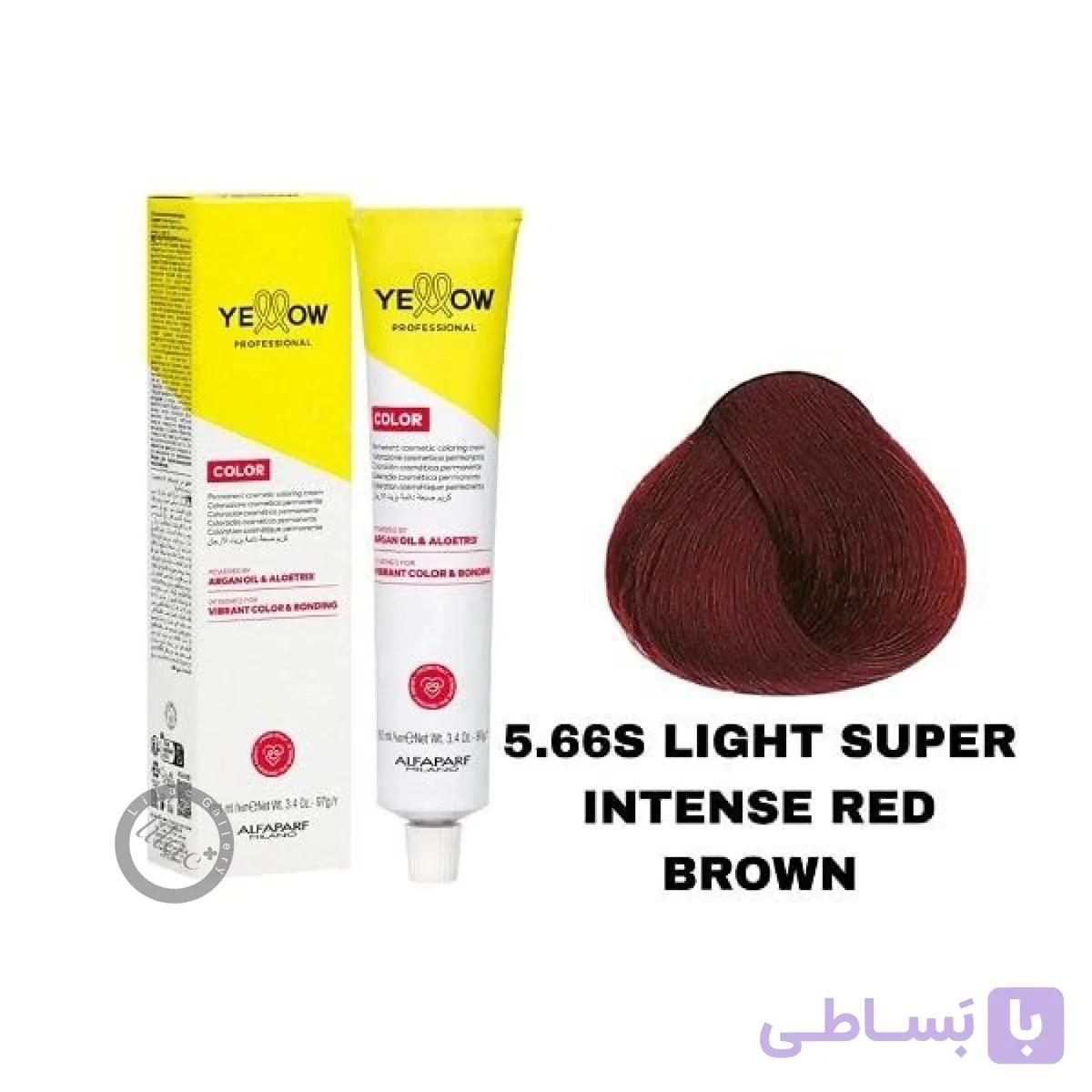 آلفا پرف یلو ALFAPARF YELLOW PROFESSIONAL رنگ مو شماره 5.26 قهوه ای بنفش قرمز روشن 100 میل