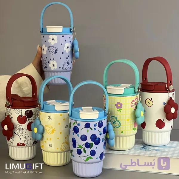 تراول ماگ فانتزی دوحالته میوه ای آویزدار کد 0473 — تصویر 1