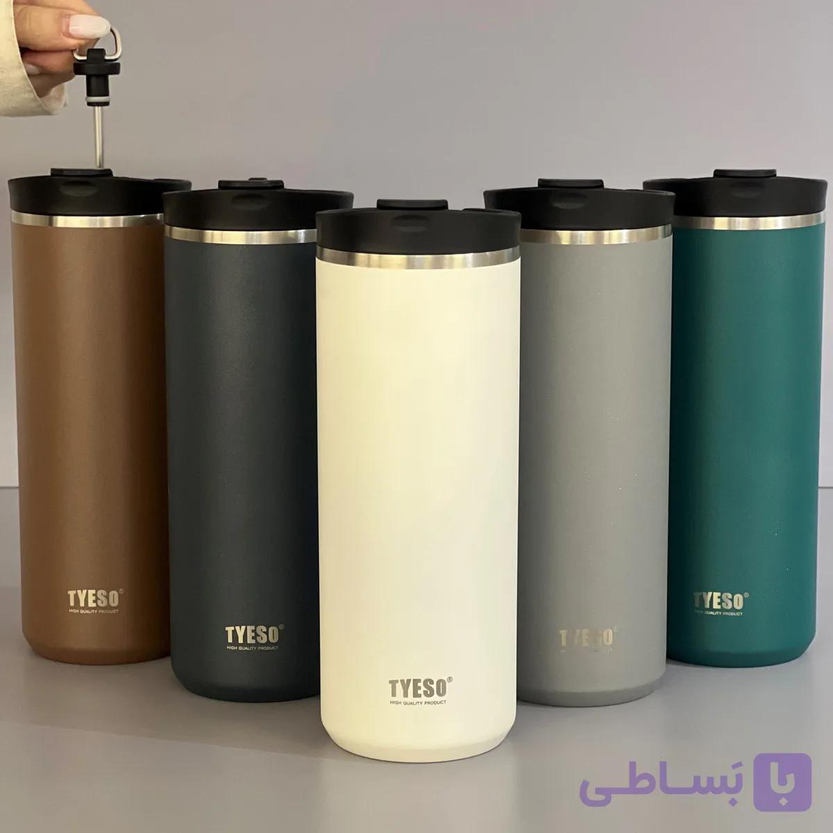 تراول ماگ تایسو فرنچ پرس دار شاینی براق 750 میل(Tyeso) کد 0493 — تصویر 1