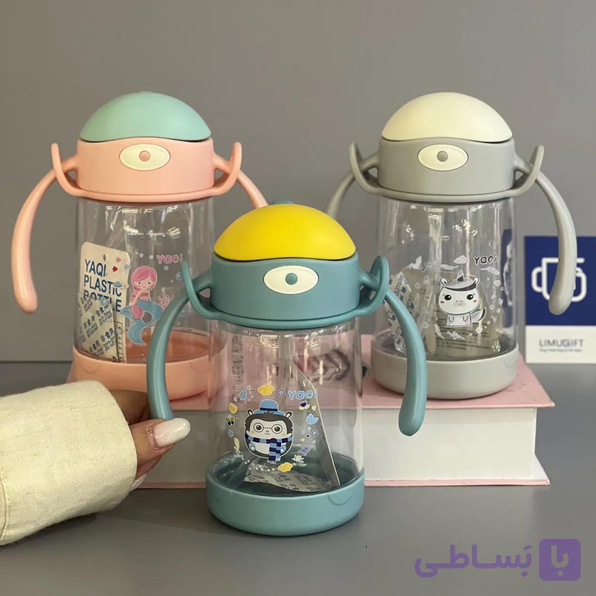 قمقمه نی دار کودک دو دسته 380 میل کد 0489 — تصویر 1