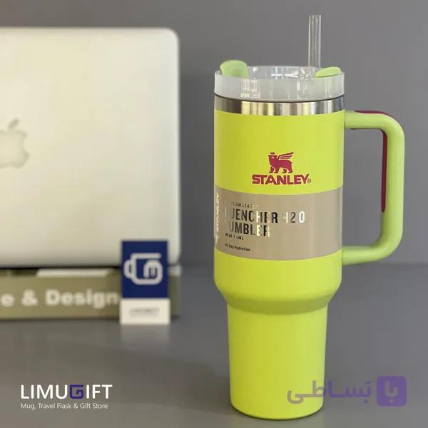 تراول ماگ استنلی Stanley Quencher مدل تامبلر رنگ سبز فسفری 40oz -کد 0390 — تصویر 1