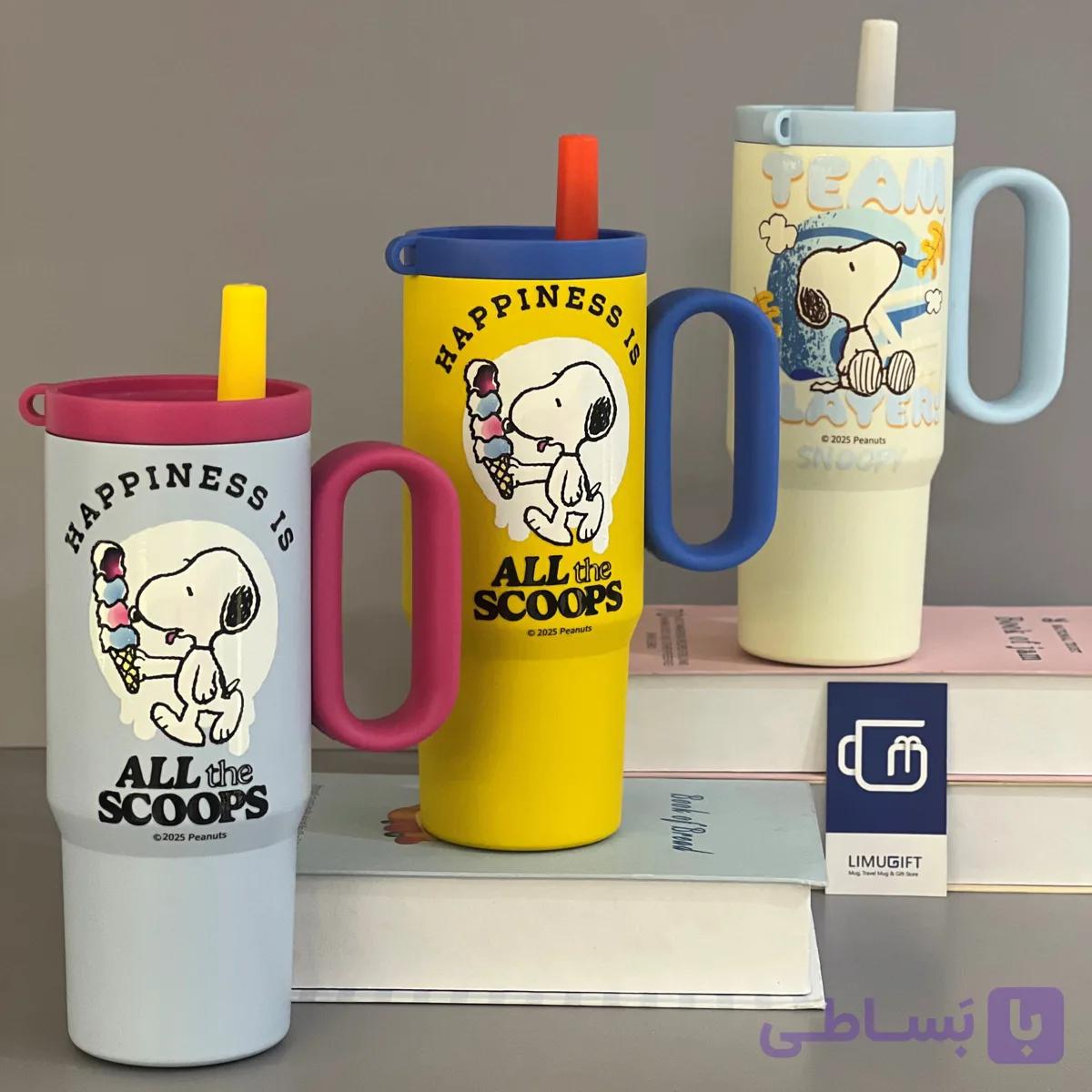 تراول ماگ اسنوپی فانتزی دیزنی دسته دار برند Peanuts- کد 0478 — تصویر 1