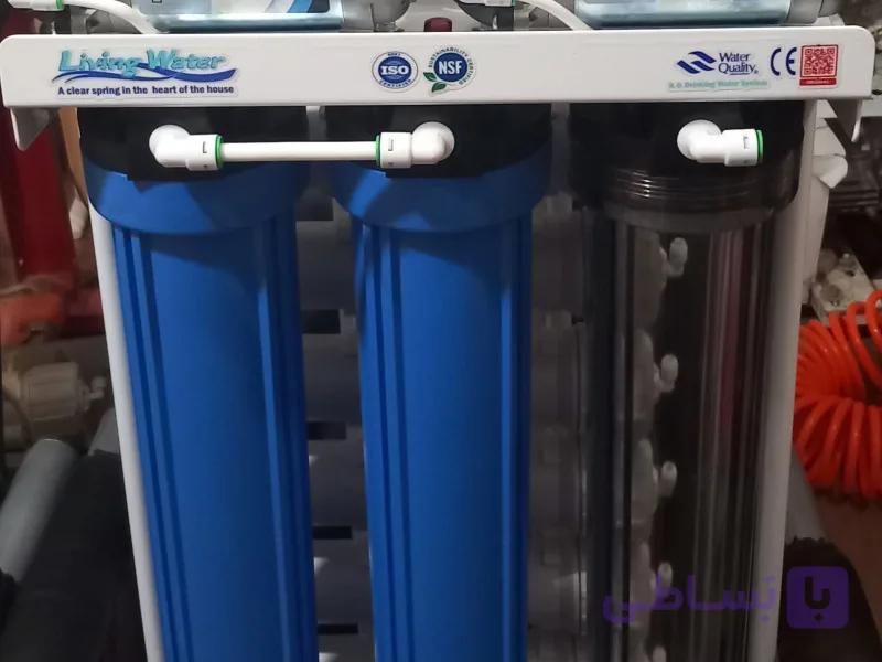 دستگاه تصفیه آب نیمه صنعتی ۶۰۰ گالن livingwater با پمپ محیطی لئو یک اسب