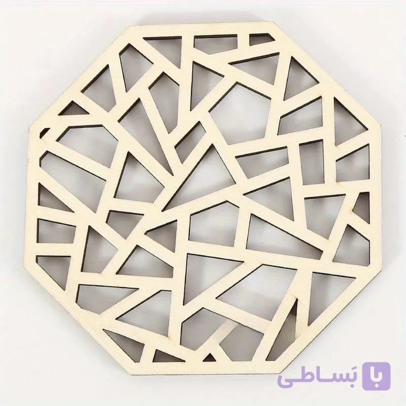 زیر بشقابی چوبی طرح هندسی مدلLC5010 — تصویر 1