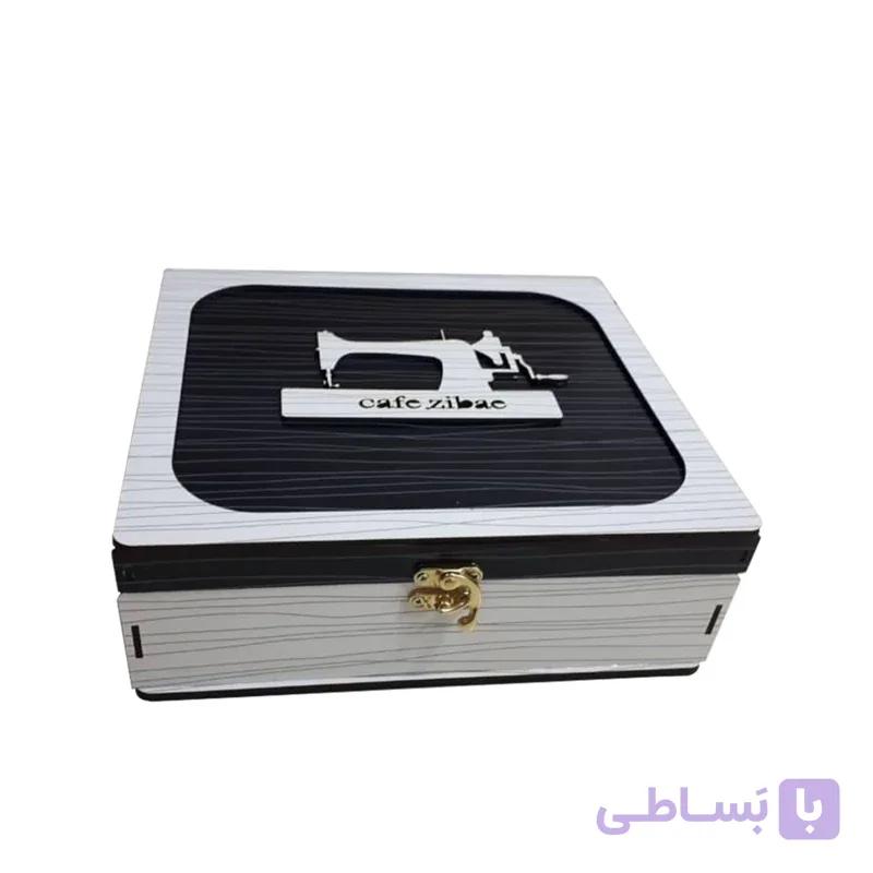جعبه نخ و سوزن چوبی — تصویر 1