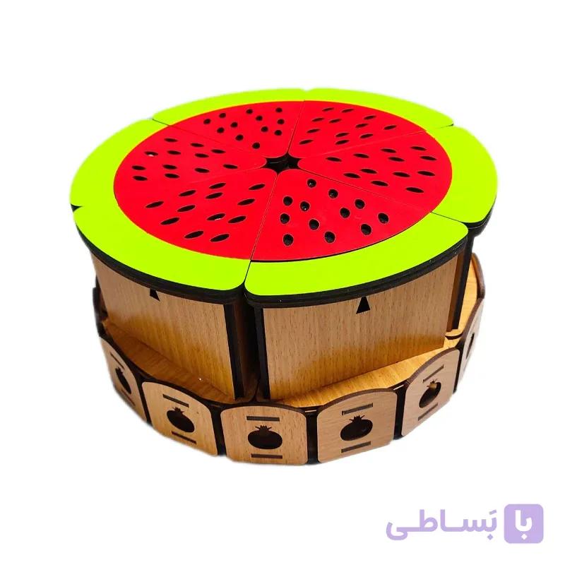 باکس آجیل خوری چوبی طرح هندوانه — تصویر 1