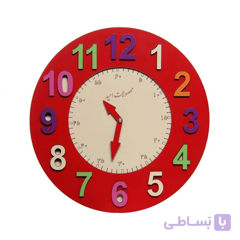 ساعت آموزشی چوبی — تصویر 1