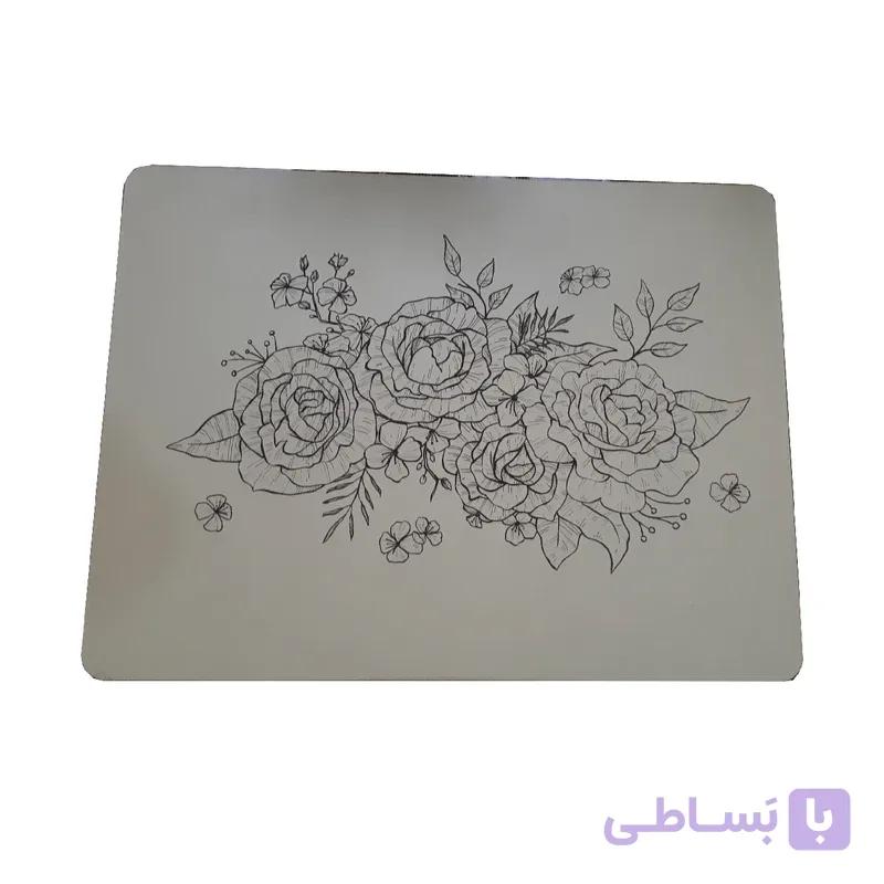 زیر بشقابی چوبی طرح گل — تصویر 1