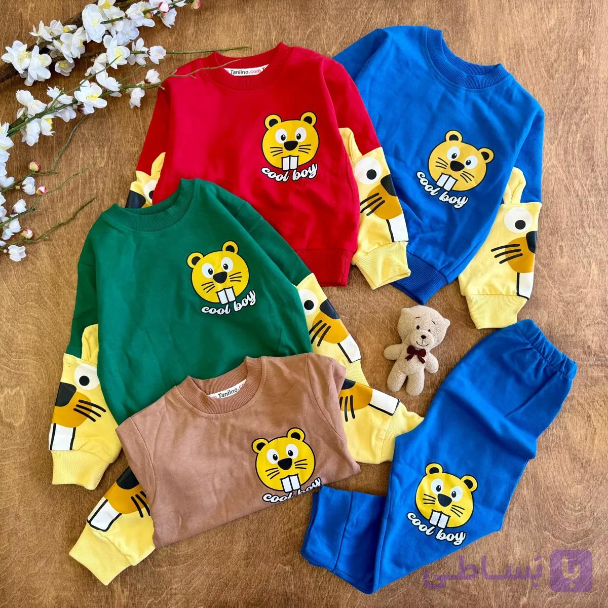 بلوز شلوار سگ آبی cool boy سایز 35 تا 45 کد 6915 — تصویر 1