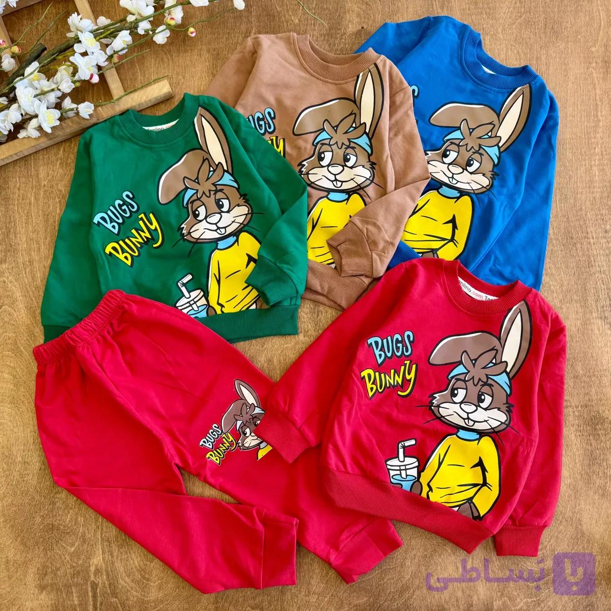 بلوز شلوار خرگوش و نوشیدنی Bunny سایز 35 تا 50 کد 6916 — تصویر 1
