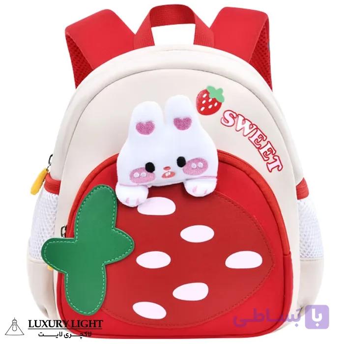 کیف بچه گانه کوله پشتی توت فرنگی اولنگ 6182 — تصویر 1