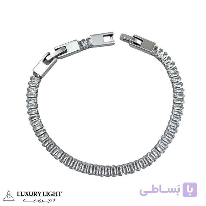 دستبند زنانه ژوپینگ مدل تنیسی جواهری کد 25 — تصویر 1