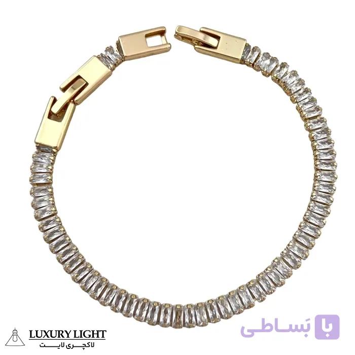 دستبند زنانه ژوپینگ مدل تنیسی جواهری کد 18 — تصویر 1