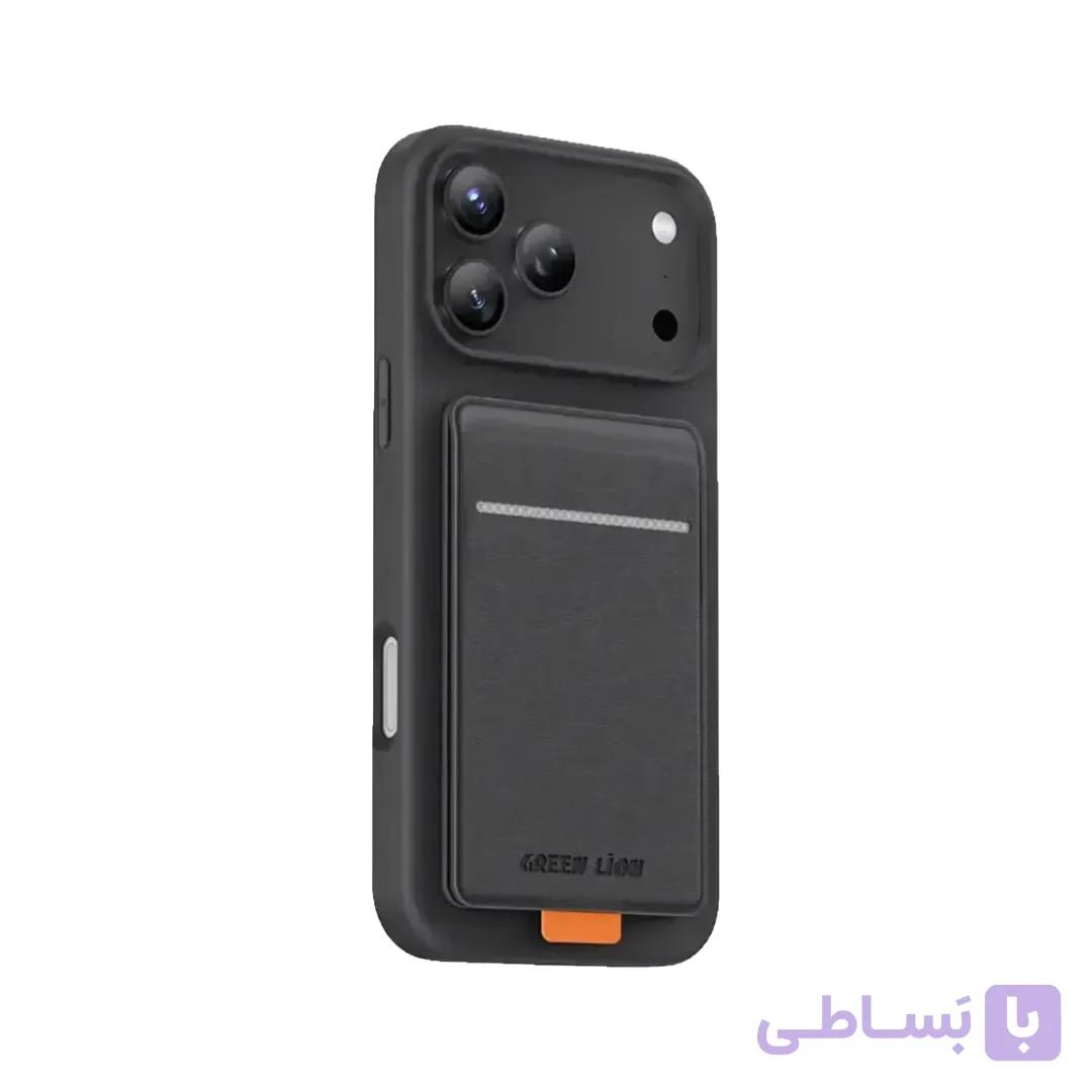قاب مگ سیف چرمی گرین لاین مدل Regal با جای کارتی مناسب آیفون 17 پرو مکس — تصویر 1
