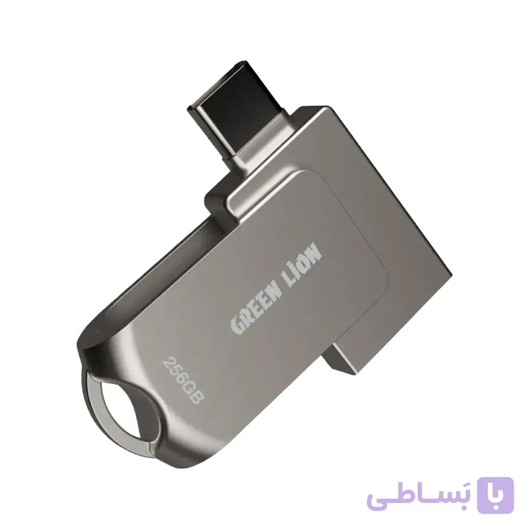 فلش مموری 2 در 1 گرین لاین مدل OTG ظرفیت 256 گیگابایت — تصویر 1