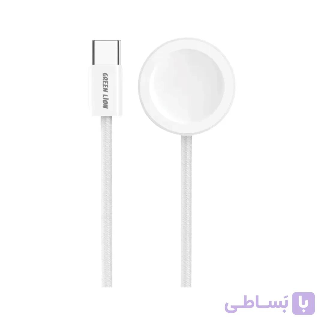 کابل شارژ مگنتی اپل واچ گرین لاین مدل iwatch با پورت USB-C — تصویر 1