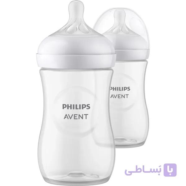 شیشه شیر نچرال(طبیعی)فیلیپس اونت ۲۶۰ میل 2 عددی philips avent — تصویر 1