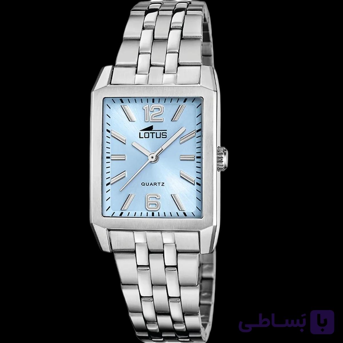 ساعت مچی زنانه لوتوس مدل L18985/3 | صفحه آبی آسمانی با طراحی مدرن چهارگوش — تصویر 1