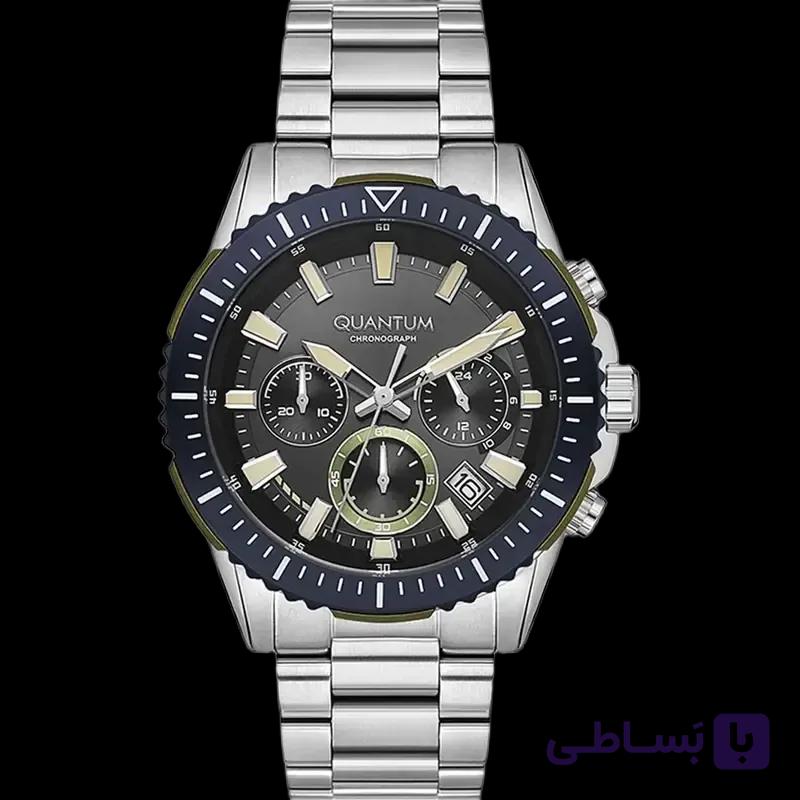 ساعت مچی کوانتوم مدل PWG1128.350 با کرونوگراف و بند استیل — تصویر 1