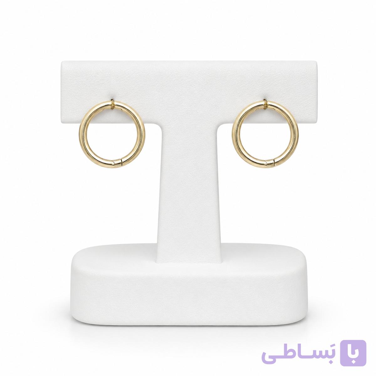 گوشواره و پیرسینگ گوش ،لب حلقه ایی استیل طلایی 2 عدد — تصویر 1