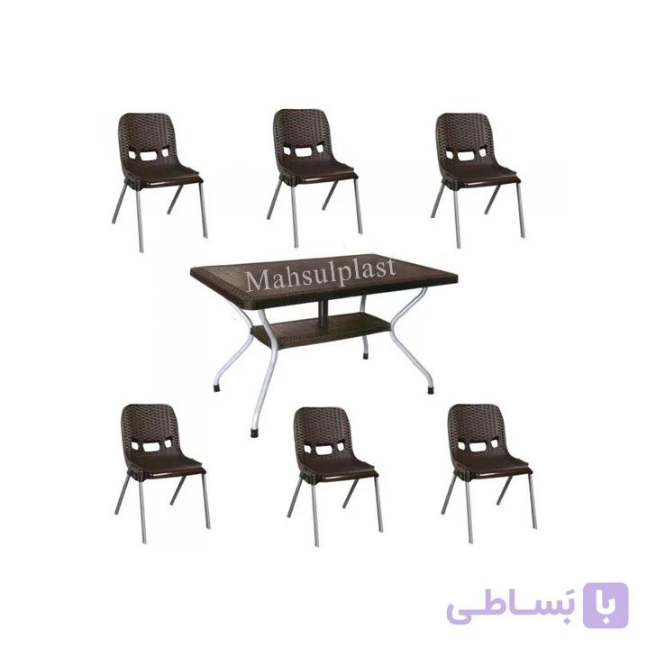 ست میز و صندلی 6 نفره مدل حصیربافت 621-881
