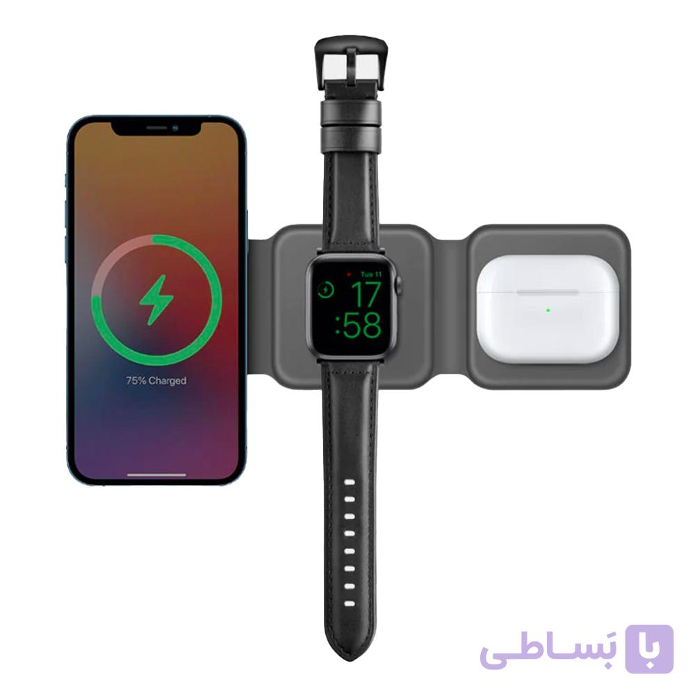 شارژر ۳ در ۱ تاشو مغناطیسی گومگ تریو انرژیا 3in-1 Foldable Magnetic Wireless Charger Gomag ENERGEA — تصویر 1