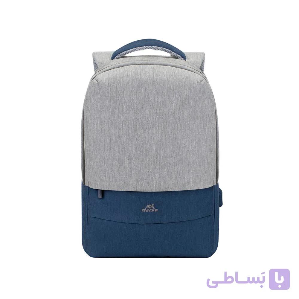 کوله پشتی ریواکیس مدل 7562 grey/dark blue anti-theft Laptop backpack 15.6 — تصویر 1