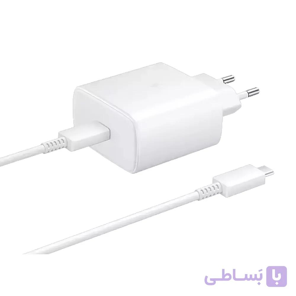 شارژر دیواری سامسونگ 45W سه پین مدل EP-TA845 توان 45 وات به همراه کابل تایپ سی — تصویر 1