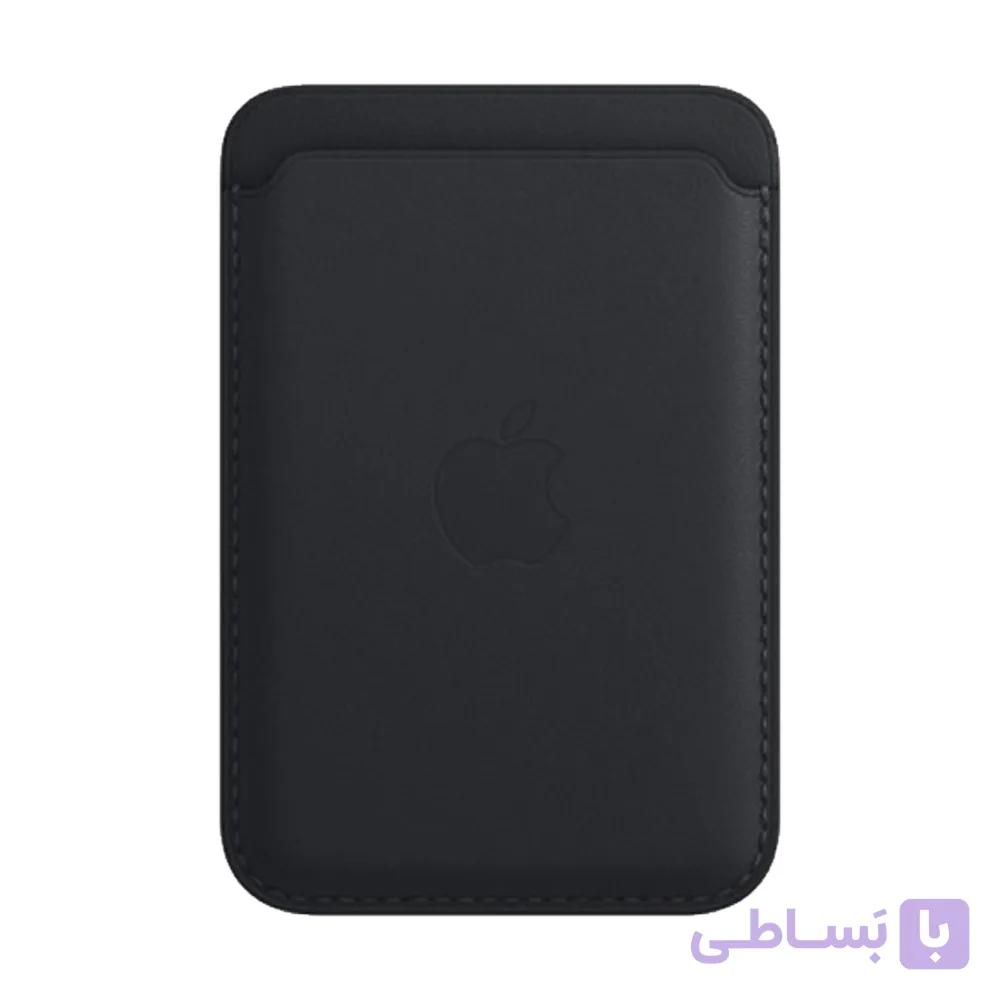 جاکارتی مگ سیف چرمی اپل مدل iPhone Leather Wallet with MagSafe-Midnight – رنگ مشکی — تصویر 1