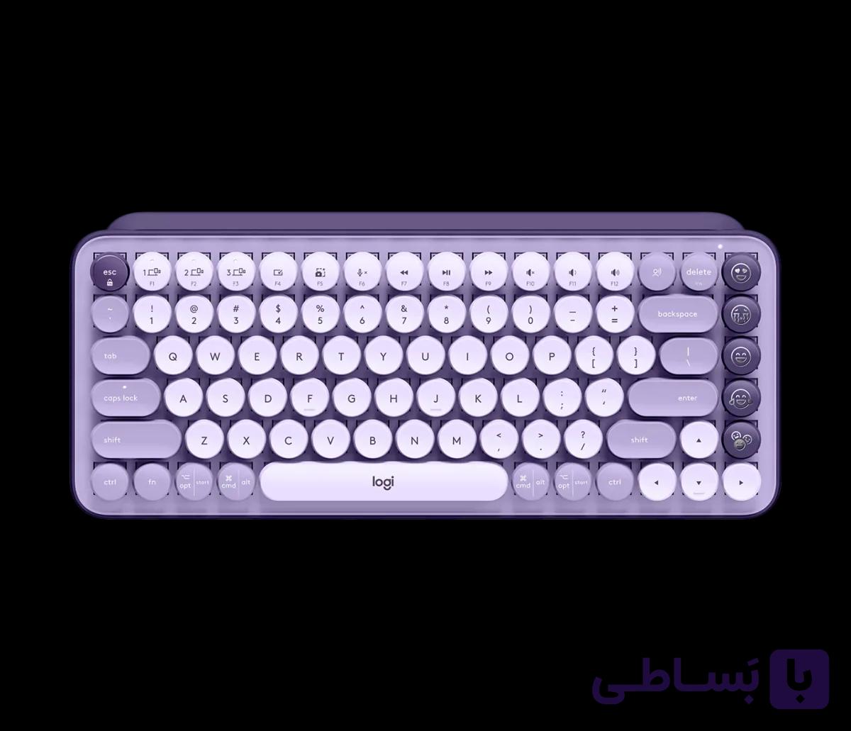 کیبورد مکانیکال لاجیتک مدل POP Keys ـ رنگ بنفش مدل ( day dream ) — تصویر 1