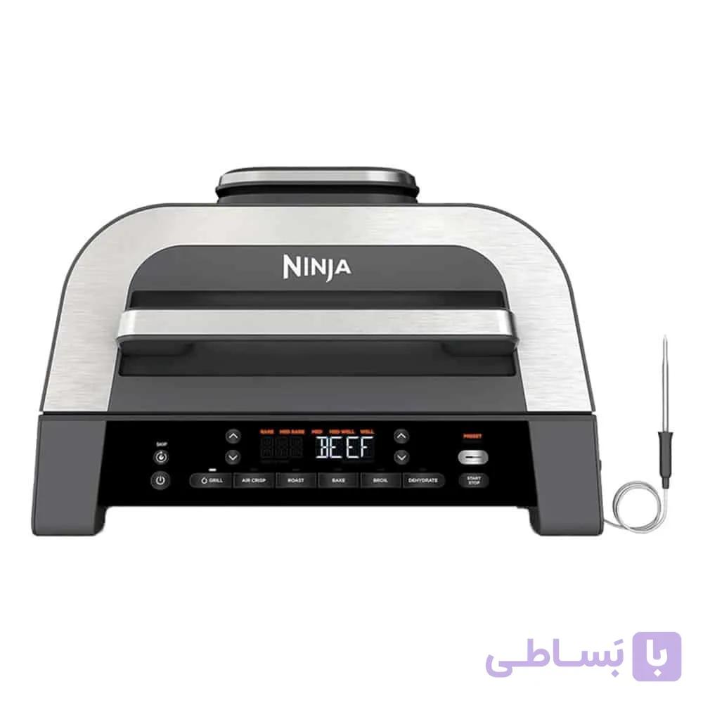 هواپز گریل و سرخ کن برند نینجا مدل Ninja Foodi MAX 6-in-1 Indoor Air Grill and Air Fryer DG551 – خاکستری / نقره ای