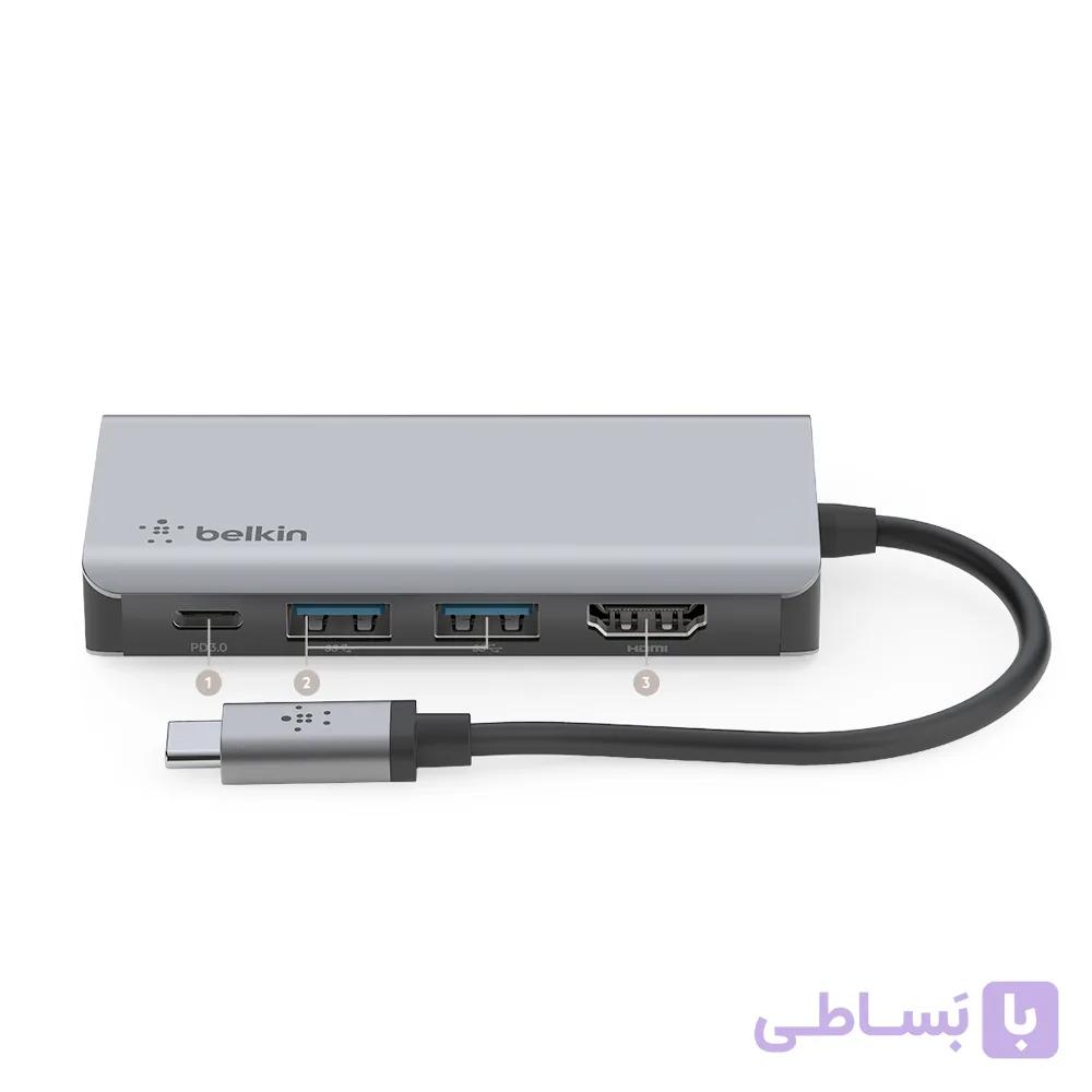 هاب 4 پورت USB-C بلکین مدل AVC006BTSGY — تصویر 1