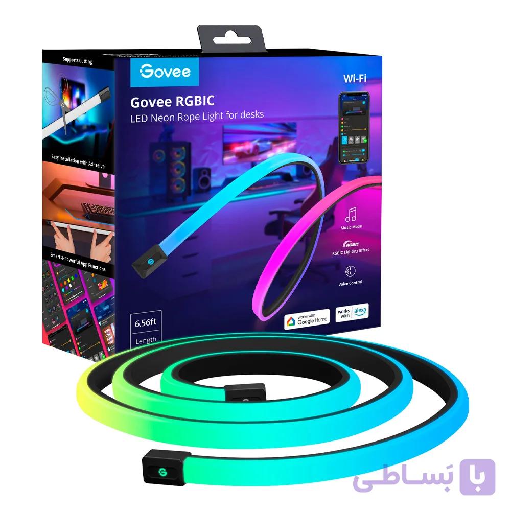 ریسه ۳ متری گووی مخصوص میز Govee RGBIC Neon Rope Lights for Desks 3M — تصویر 1