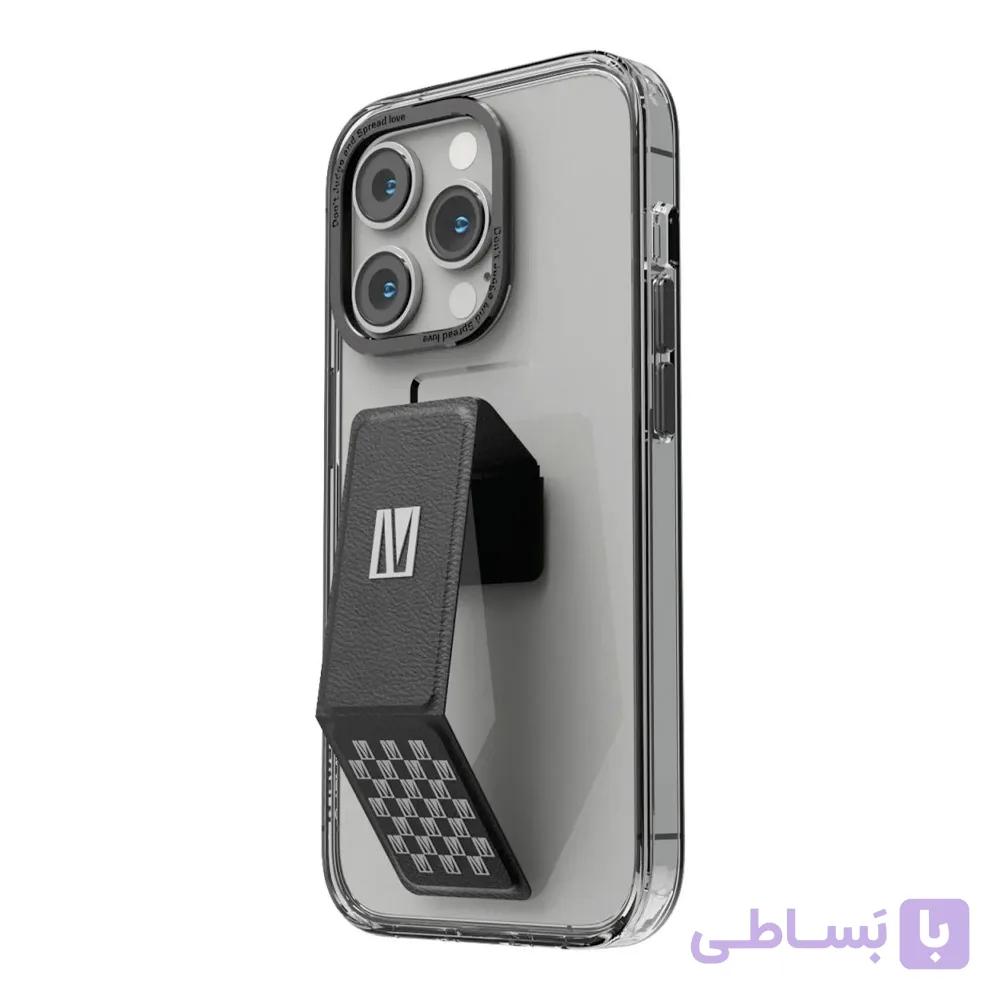 کیس شفاف استند‌دار لولو مدل Levelo Morphix Clara مناسب iPhone 14 Pro Max-مشکی/سفید — تصویر 1