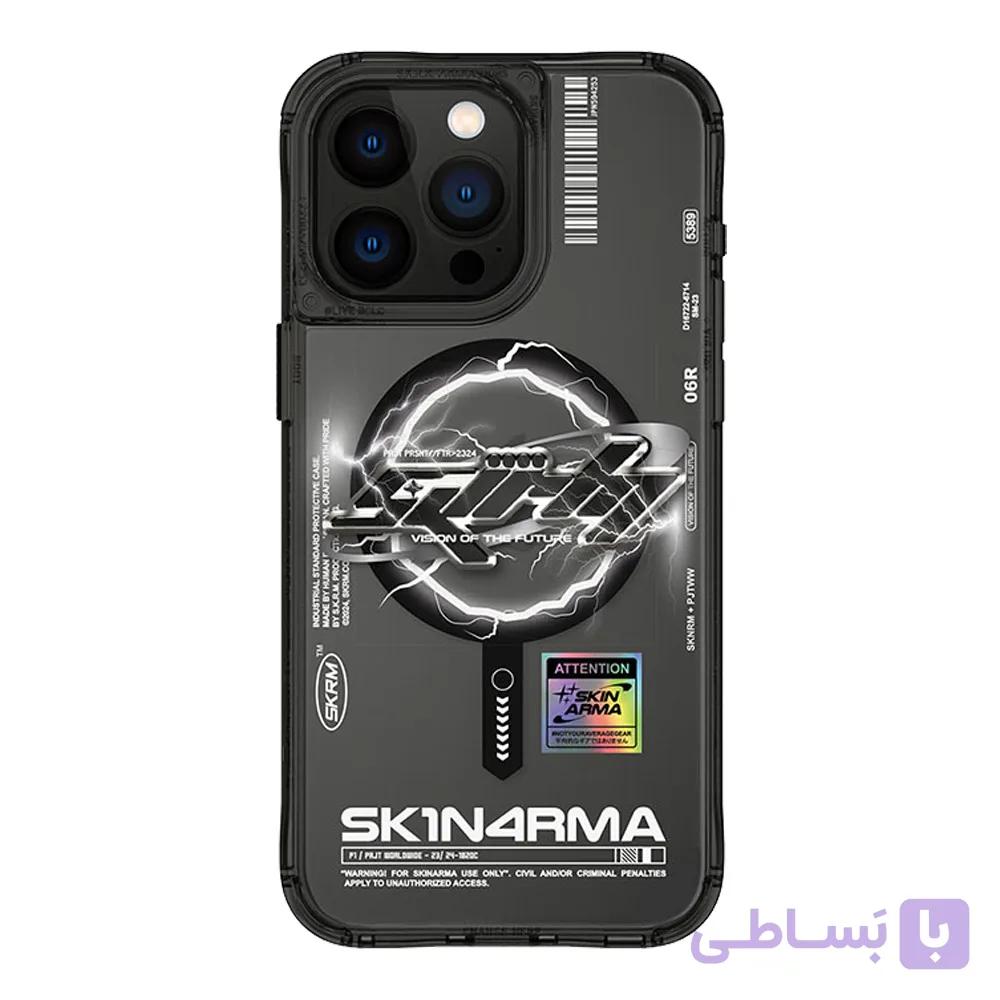 قاب اسکین آرما آیفون ۱۵ پرو مکس Skinarma Bolt Mag-Charge Case IPhone 15 Pro Max رنگ شفاف خاکستری — تصویر 1