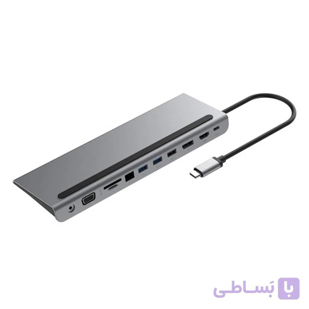 استند لپ تاپ و هاب تایپ سی 11 پورت پاورولوژی مدل P11CHBMCGY — تصویر 1