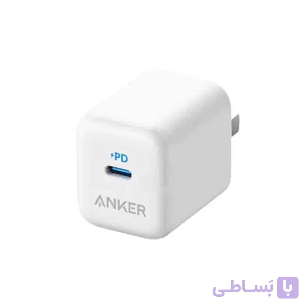 شارژر دیواری 20 وات انکر Anker 3 GaN 20W Charger A2678 رنگ سفید