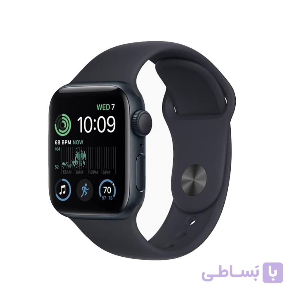 اپل واچ SE 2 سایز 44 میلیمتر با بدنه آلومینیومی سیلور و بند سیلیکونی وایت — تصویر 1