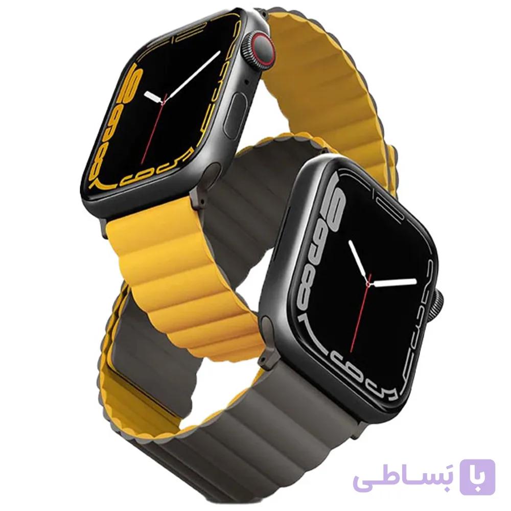 بند اپل واچ برند Uniq مدل Revix رنگ Mustard/Khaki سایز 49-45-44-42 UNIQ-45MM-REVMUSKAK — تصویر 1