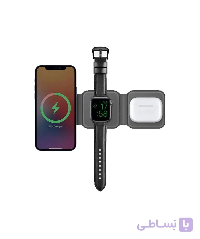 استند شارژر مگ سیف bazic 3 in 1 — تصویر 1