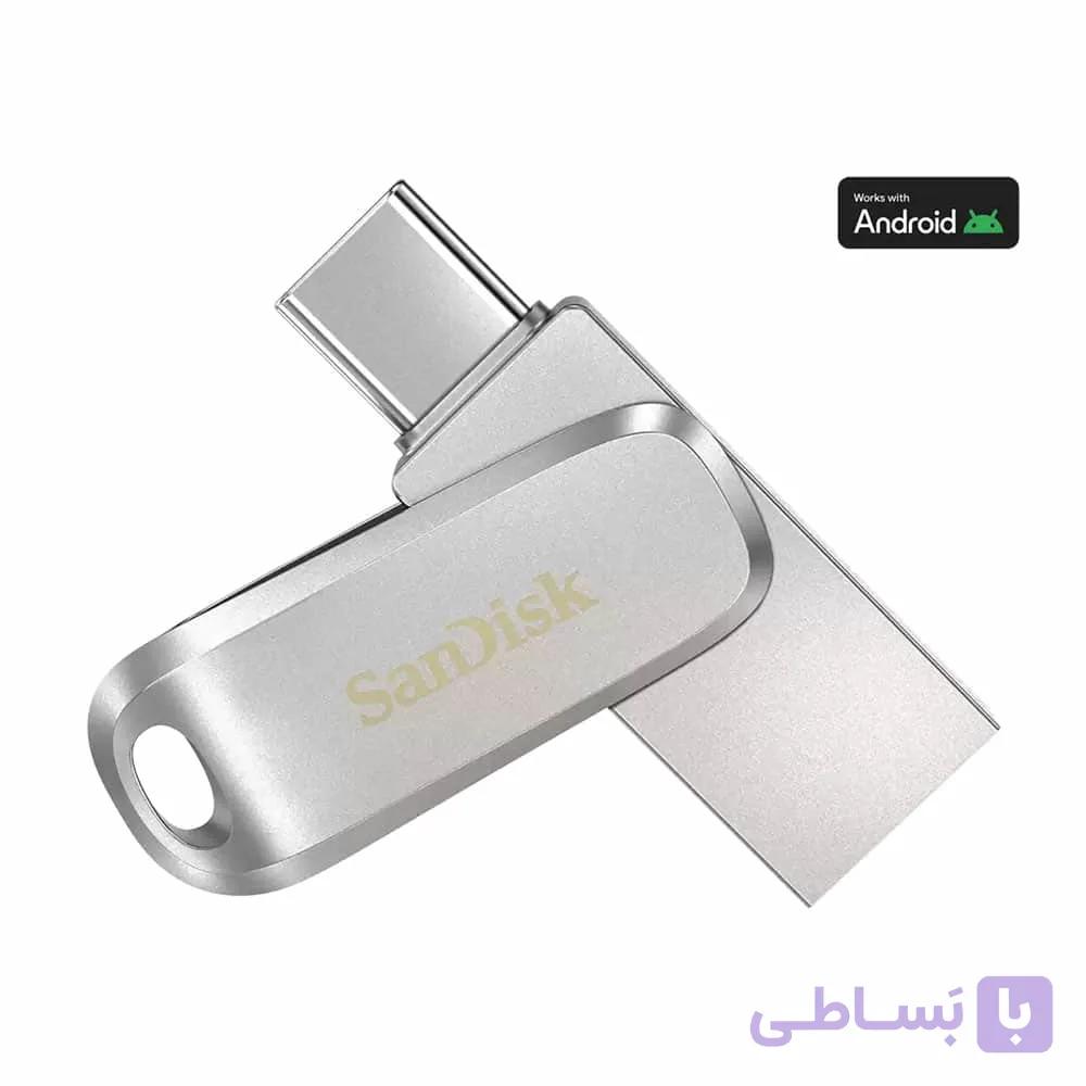 فلش مموری سن دیسک 512 گیگابایت SanDisk Ultra Dual Drive Luxe USB Type-C Flash Drive – رنگ نقره ای