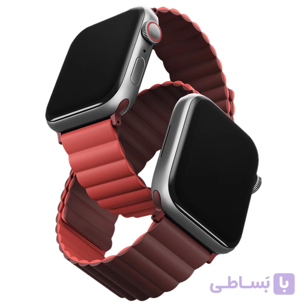 بند اپل واچ برند Uniq مدل Revix رنگ Maroon/Coral سایز 41-40-38 UNIQ-41MM-REVMRNCRL — تصویر 1