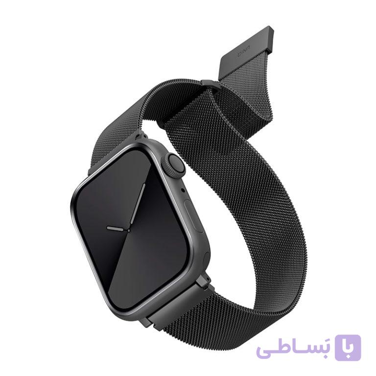 بند اپل واچ طرح میلانس برند یونیک مدل Uniq Dante for apple watch 40/38 mm_ رنگ گرافیت — تصویر 1