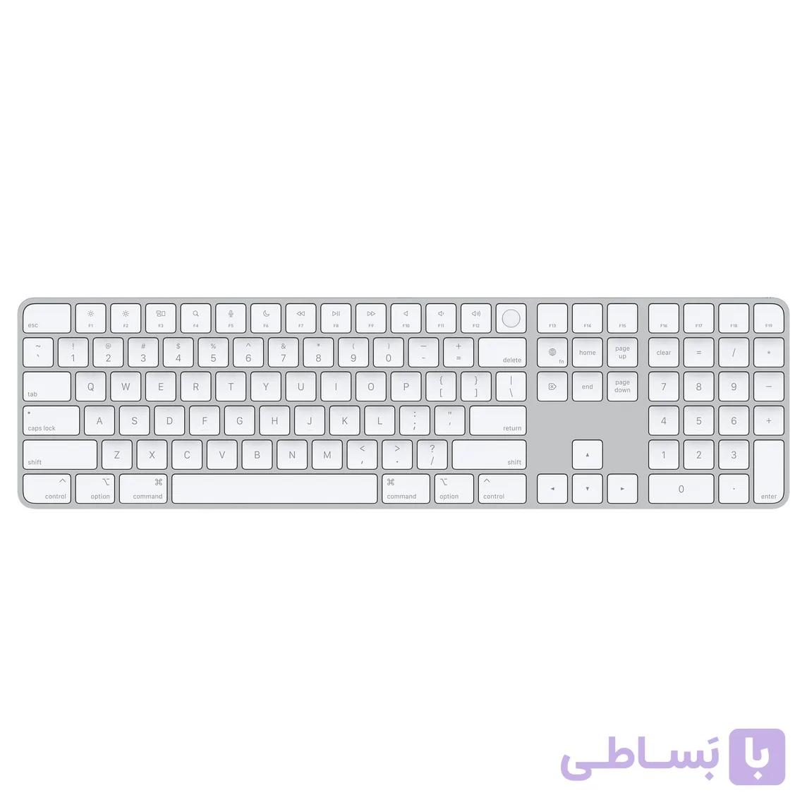 کیبورد بیسیم اپل مدل Magic Keyboard with Touch ID Lightning-رنگ نقره ای — تصویر 1