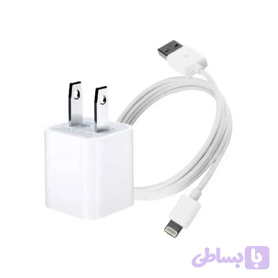 شارژر دیواری اپل همراه با کابل 5W (اصل)