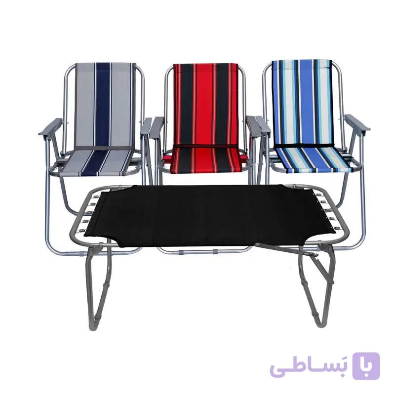 میز و صندلی تاشو سفری مدل x44 مجموعه 4 عددی — تصویر 1
