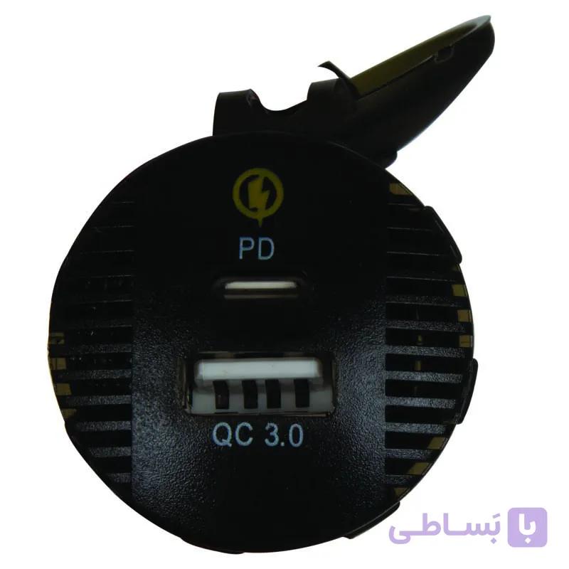 شارژر فندکی type c — تصویر 1